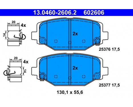 Kit de plaquettes de frein, frein à disque 13.0460-2606.2 ATE