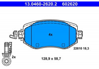 Kit de plaquettes de frein, frein à disque 13.0460-2620.2 ATE