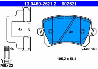 Kit de plaquettes de frein, frein à disque 13.0460-2621.2 ATE