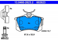 Kit de plaquettes de frein, frein à disque 13.0460-2623.2 ATE