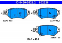 Kit de plaquettes de frein, frein à disque 13.0460-2628.2 ATE