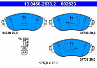 Kit de plaquettes de frein, frein à disque 13.0460-2633.2 ATE