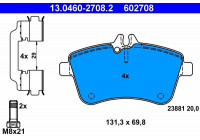 Kit de plaquettes de frein, frein à disque 13.0460-2708.2 ATE
