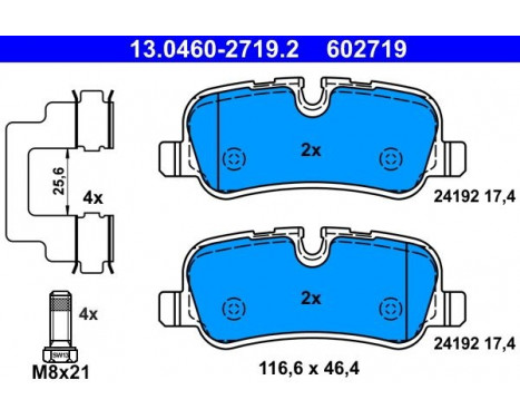 Kit de plaquettes de frein, frein à disque 13.0460-2719.2 ATE, Image 2