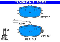 Kit de plaquettes de frein, frein à disque 13.0460-2724.2 ATE