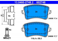 Kit de plaquettes de frein, frein à disque 13.0460-2748.2 ATE