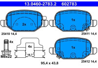 Kit de plaquettes de frein, frein à disque 13.0460-2783.2 ATE