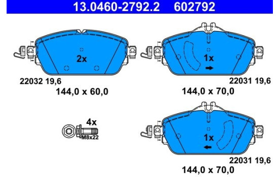 Kit de plaquettes de frein, frein à disque 13.0460-2792.2 ATE, Image 2