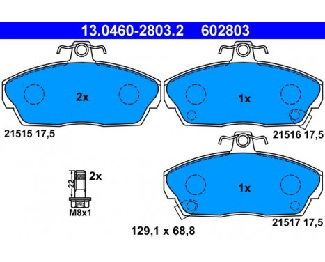 Kit de plaquettes de frein, frein à disque 13.0460-2803.2 ATE, Image 2