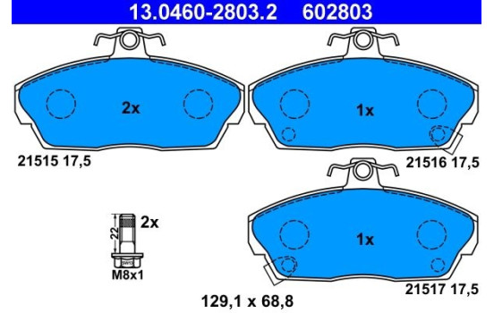 Kit de plaquettes de frein, frein à disque 13.0460-2803.2 ATE, Image 2