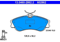 Kit de plaquettes de frein, frein à disque 13.0460-2862.2 ATE