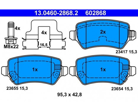 Kit de plaquettes de frein, frein à disque 13.0460-2868.2 ATE, Image 2