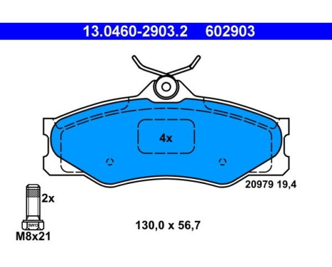 Kit de plaquettes de frein, frein à disque 13.0460-2903.2 ATE