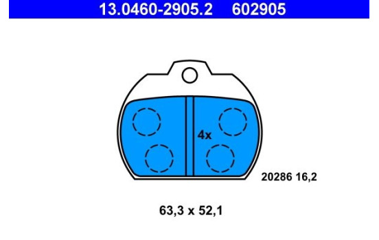 Kit de plaquettes de frein, frein à disque 13.0460-2905.2 ATE, Image 2