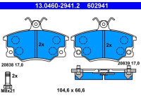 Kit de plaquettes de frein, frein à disque 13.0460-2941.2 ATE