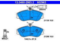 Kit de plaquettes de frein, frein à disque 13.0460-2963.2 ATE