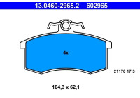 Kit de plaquettes de frein, frein à disque 13.0460-2965.2 ATE