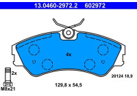 Kit de plaquettes de frein, frein à disque 13.0460-2972.2 ATE