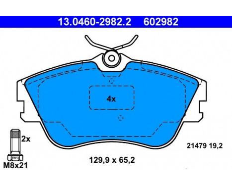 Kit de plaquettes de frein, frein à disque 13.0460-2982.2 ATE, Image 2