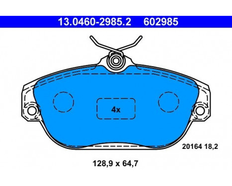 Kit de plaquettes de frein, frein à disque 13.0460-2985.2 ATE