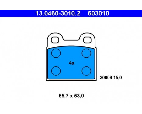 Kit de plaquettes de frein, frein à disque 13.0460-3010.2 ATE