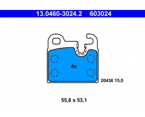 Kit de plaquettes de frein, frein à disque 13.0460-3024.2 ATE, Image 2