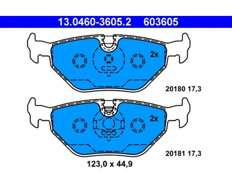 Kit de plaquettes de frein, frein à disque 13.0460-3605.2 ATE, Image 3