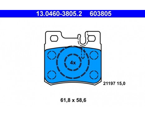 Kit de plaquettes de frein, frein à disque 13.0460-3805.2 ATE, Image 2