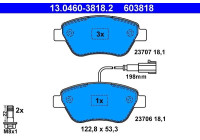 Kit de plaquettes de frein, frein à disque 13.0460-3818.2 ATE