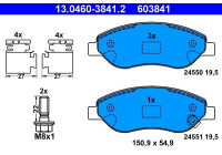 Kit de plaquettes de frein, frein à disque 13.0460-3841.2 ATE