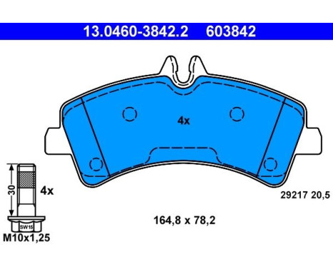 Kit de plaquettes de frein, frein à disque 13.0460-3842.2 ATE, Image 2
