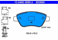 Kit de plaquettes de frein, frein à disque 13.0460-3850.2 ATE