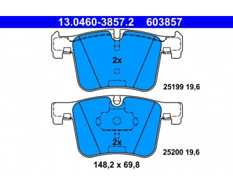 Kit de plaquettes de frein, frein à disque 13.0460-3857.2 ATE, Image 2