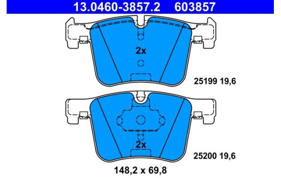 Kit de plaquettes de frein, frein à disque 13.0460-3857.2 ATE, Image 2