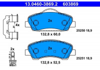 Kit de plaquettes de frein, frein à disque 13.0460-3869.2 ATE