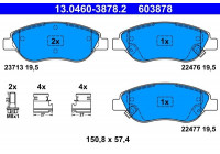 Kit de plaquettes de frein, frein à disque 13.0460-3878.2 ATE