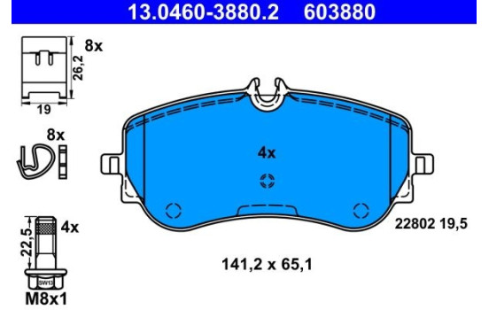 Kit de plaquettes de frein, frein à disque 13.0460-3880.2 ATE