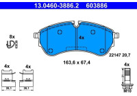 Kit de plaquettes de frein, frein à disque 13.0460-3886.2 ATE