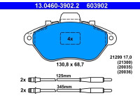 Kit de plaquettes de frein, frein à disque 13.0460-3902.2 ATE