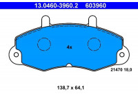 Kit de plaquettes de frein, frein à disque 13.0460-3960.2 ATE