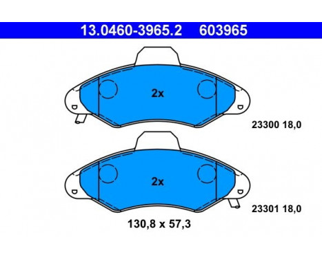 Kit de plaquettes de frein, frein à disque 13.0460-3965.2 ATE, Image 2