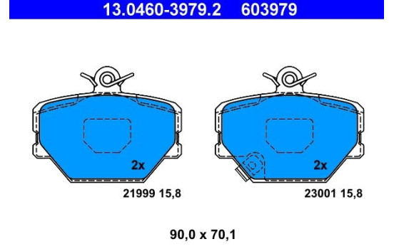 Kit de plaquettes de frein, frein à disque 13.0460-3979.2 ATE, Image 2