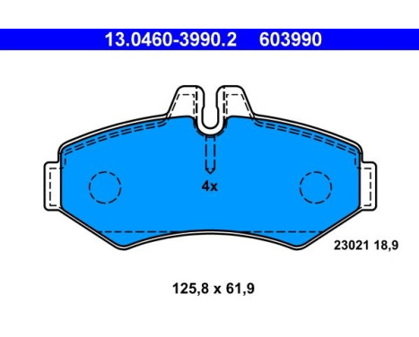 Kit de plaquettes de frein, frein à disque 13.0460-3990.2 ATE, Image 2