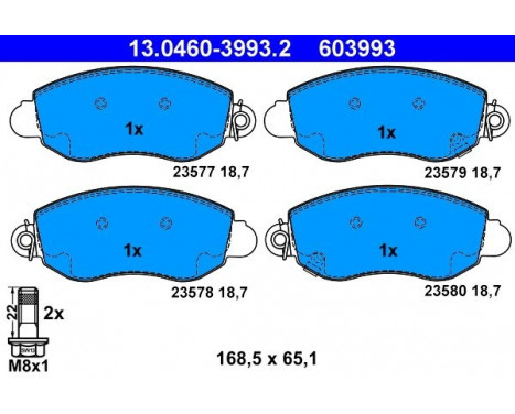 Kit de plaquettes de frein, frein à disque 13.0460-3993.2 ATE, Image 2