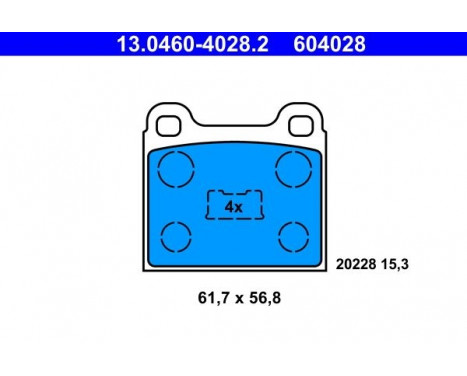 Kit de plaquettes de frein, frein à disque 13.0460-4028.2 ATE