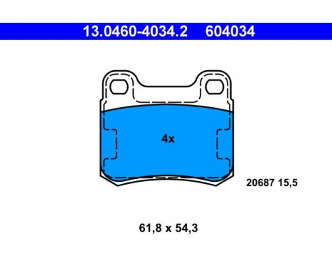 Kit de plaquettes de frein, frein à disque 13.0460-4034.2 ATE, Image 2