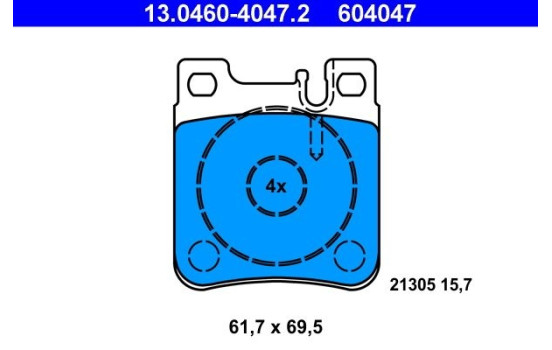 Kit de plaquettes de frein, frein à disque 13.0460-4047.2 ATE, Image 2