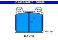 Kit de plaquettes de frein, frein à disque 13.0460-4048.2 ATE