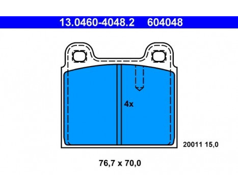 Kit de plaquettes de frein, frein à disque 13.0460-4048.2 ATE