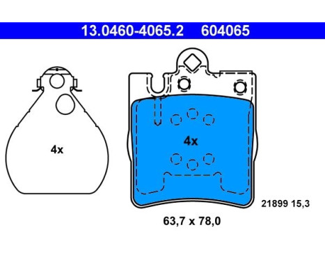Kit de plaquettes de frein, frein à disque 13.0460-4065.2 ATE, Image 2